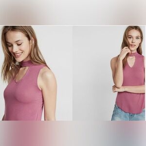 Express Keyhole Mauve Sleeveless Tank Top
